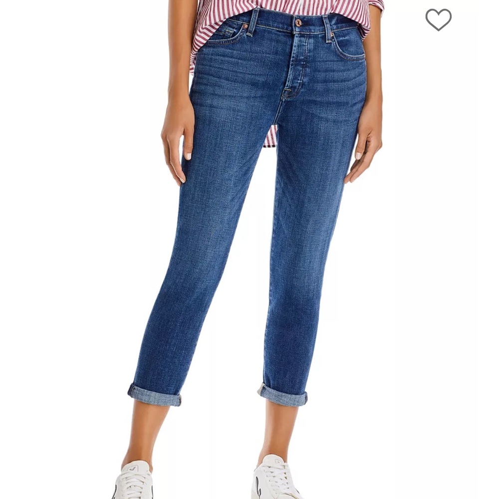 7 for All Mankind Medium Wash Cropped Jeans